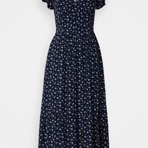 Hollister Dark Blue Floral Maxi Dress